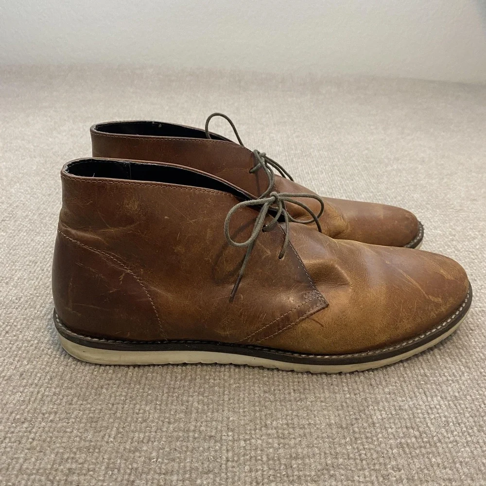 Crevo Alameda Chukka‎ Boots Mens Size 12 Brown Leather Ankle Lined Casual